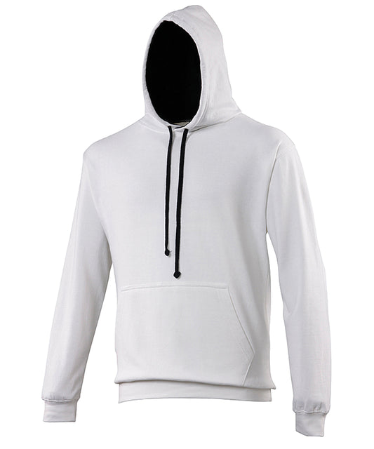 AWDis Just Hoods JH003 Varsity hoodie in Arctic White/French Navy
