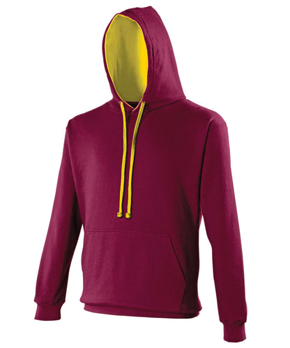 AWDis Just Hoods JH003 Varsity hoodie in Burgundy/Gold