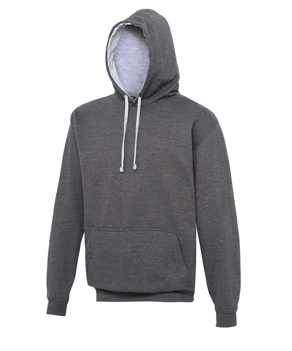 AWDis Just Hoods JH003 Varsity hoodie in Charcoal/Heather Grey