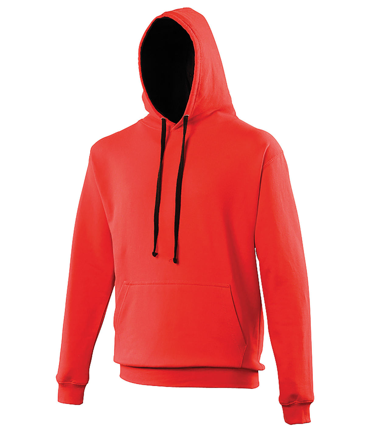 AWDis Just Hoods JH003 Varsity hoodie in Fire Red/Jet Black*