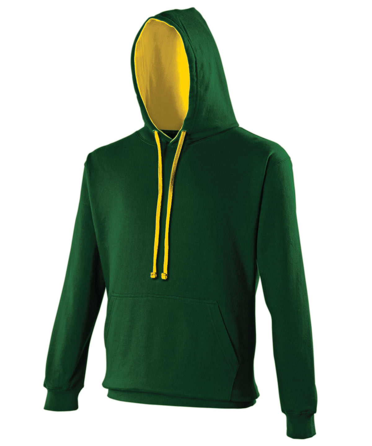 AWDis Just Hoods JH003 Varsity hoodie in Forest Green/Gold