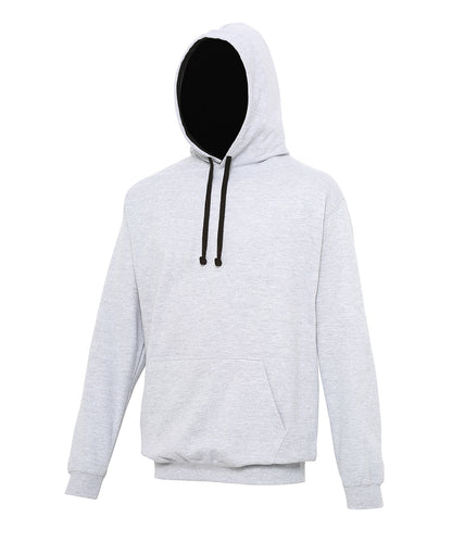 AWDis Just Hoods JH003 Varsity hoodie in Heather Grey/Jet Black