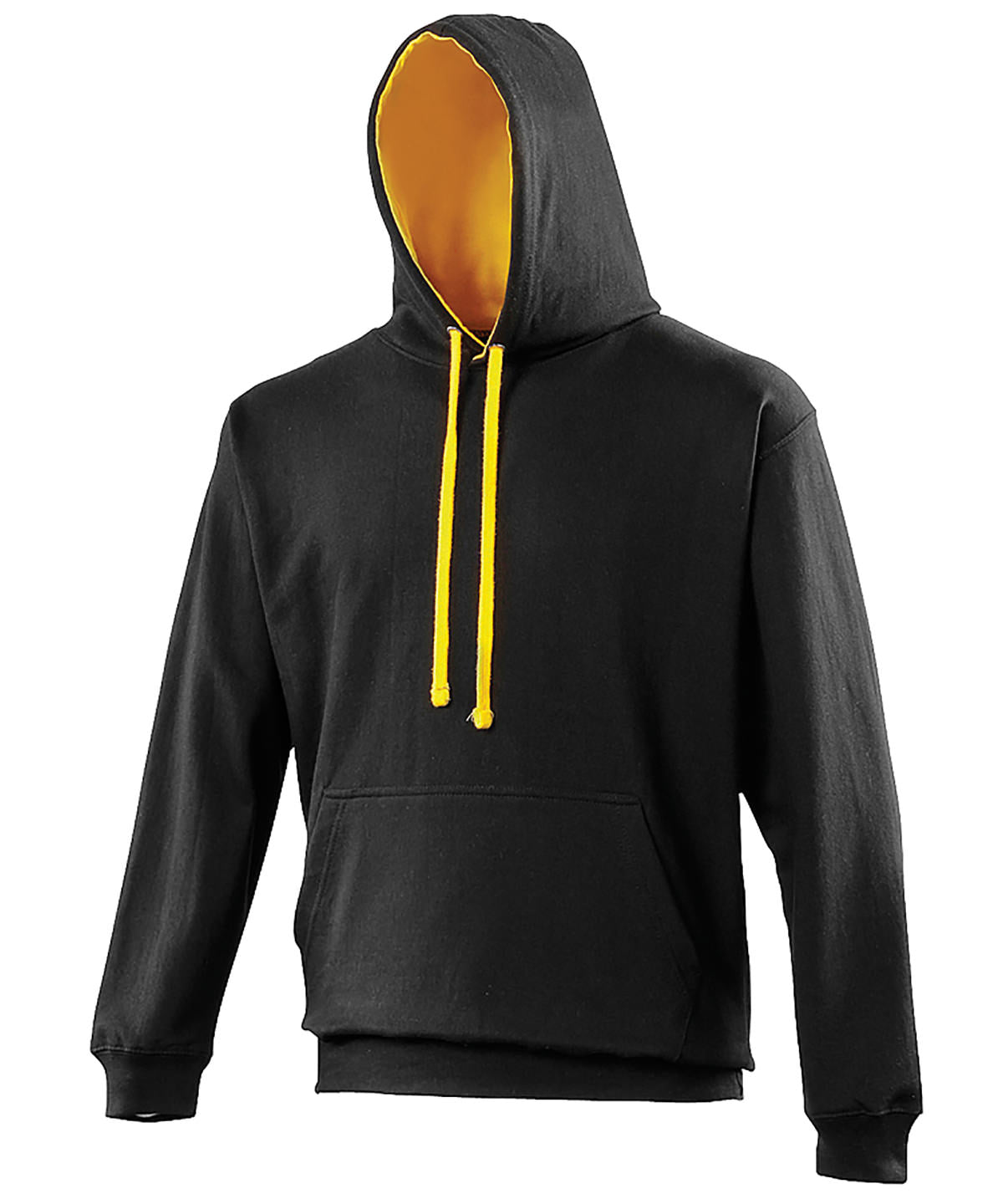 AWDis Just Hoods JH003 Varsity hoodie in Jet Black/Gold†*