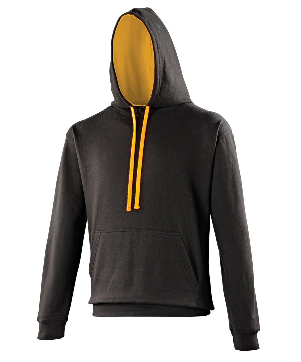 AWDis Just Hoods JH003 Varsity hoodie in Jet Black/Orange Crush*