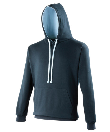AWDis Just Hoods JH003 Varsity hoodie in New French Navy/Sky Blue*