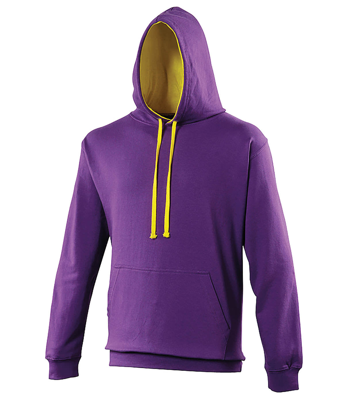 AWDis Just Hoods JH003 Varsity hoodie in Purple/Sun Yellow*