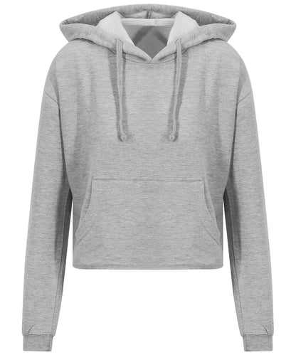 AWDis Just Hoods JH016 Women's cropped hoodie in Heather Grey