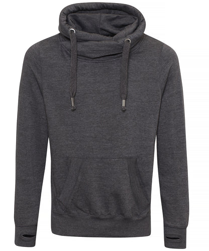 AWDis Just Hoods JH021 Cross neck hoodie in Charcoal