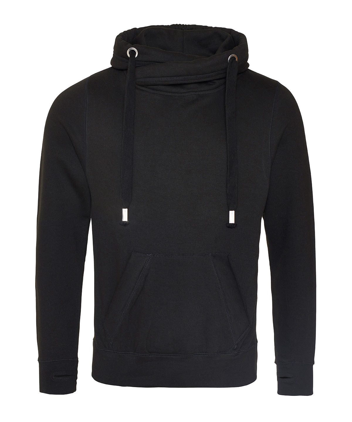 AWDis Just Hoods JH021 Cross neck hoodie in Jet Black
