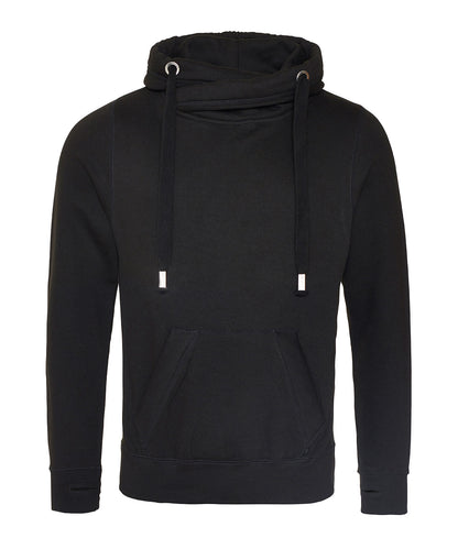 AWDis Just Hoods JH021 Cross neck hoodie in Jet Black