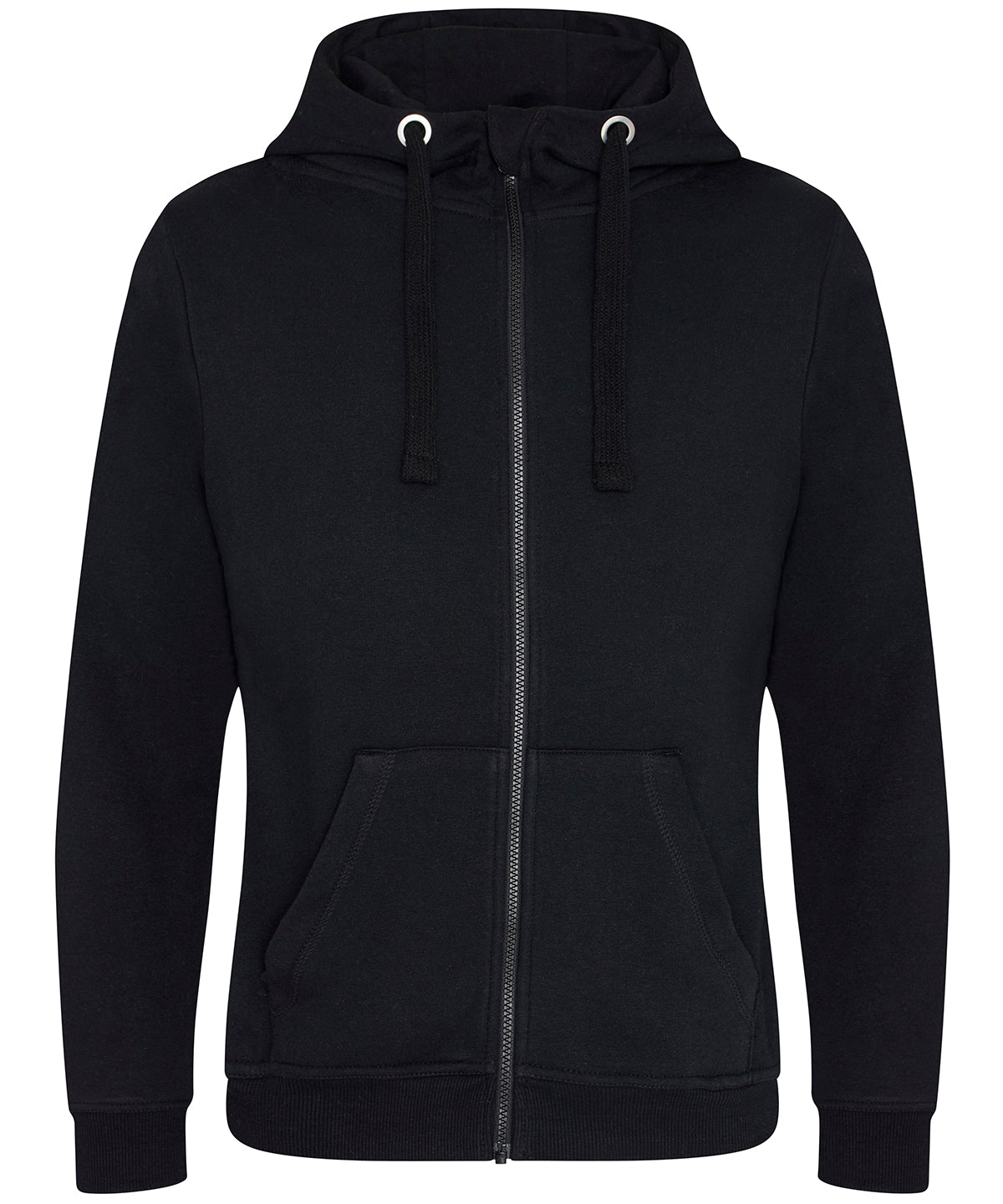 AWDis Just Hoods JH150 Heavyweight zoodie in Jet Black