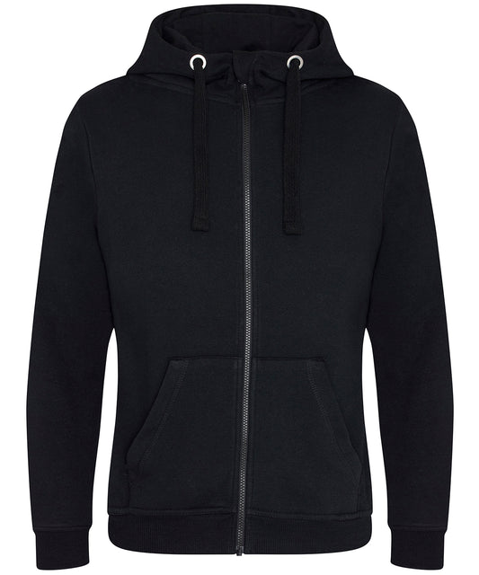 AWDis Just Hoods JH150 Heavyweight zoodie in Jet Black