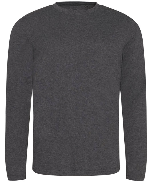 AWDis Just T's JT002 Triblend T long sleeve in Heather Charcoal