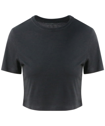 AWDis Just T's JT006 Women's triblend cropped T in Solid Black