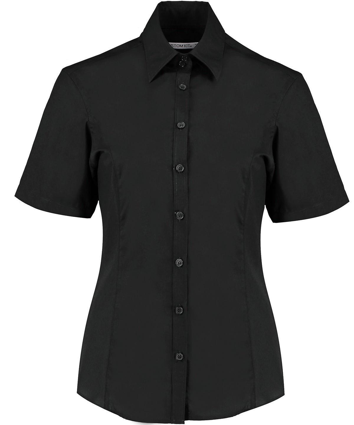 Kustom Kit K742F Business blouse short-sleeved (tailored fit) in Black*