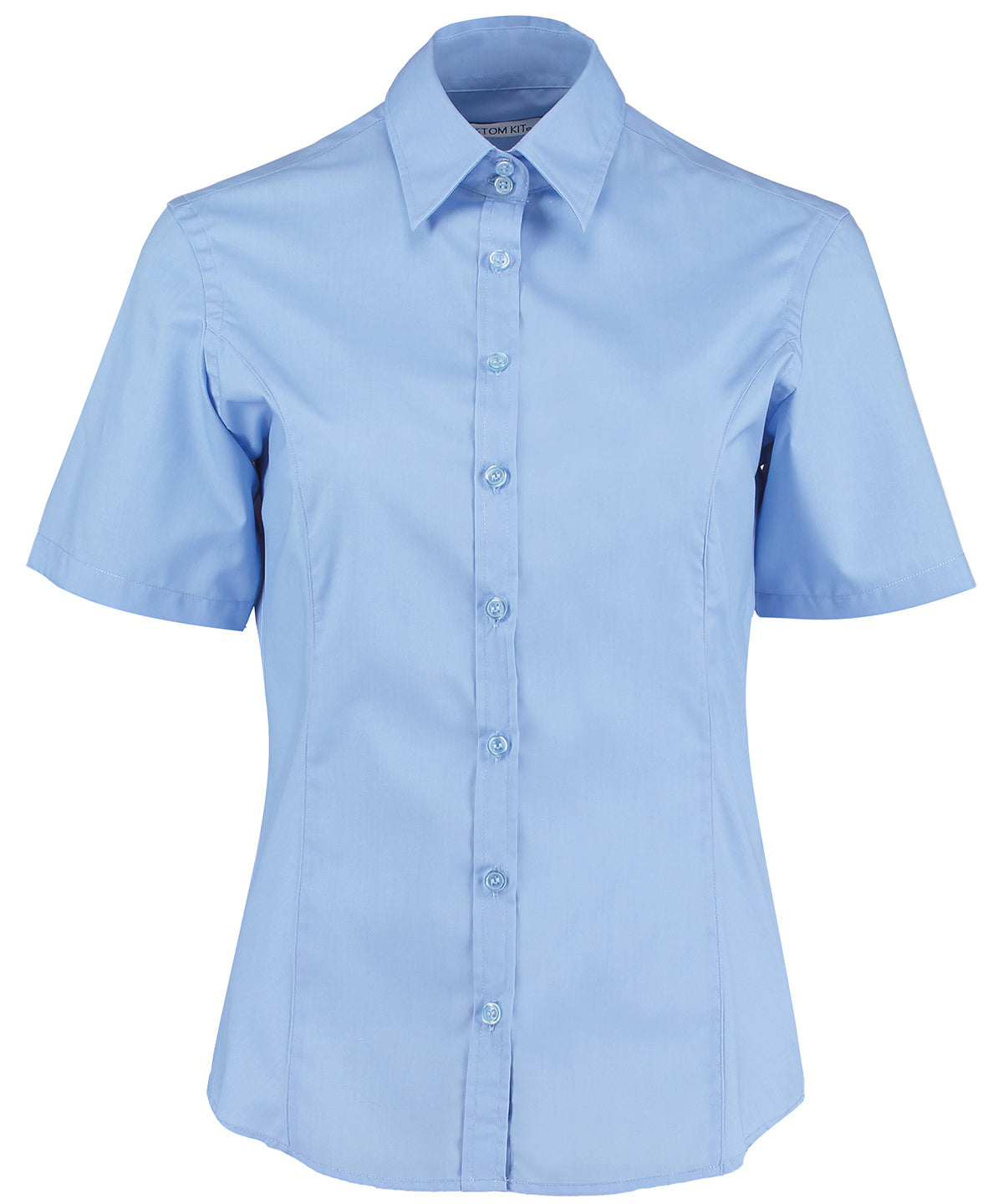 Kustom Kit K742F Business blouse short-sleeved (tailored fit) in Light Blue*