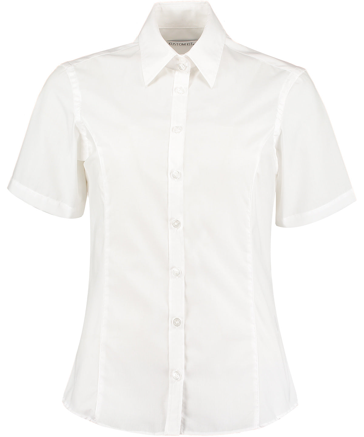 Kustom Kit K742F Business blouse short-sleeved (tailored fit) in White*