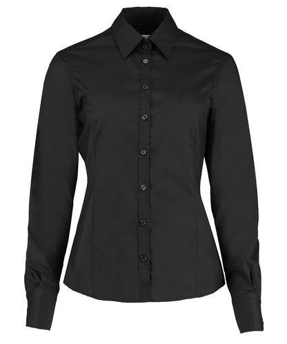 Kustom Kit K743F Business blouse long-sleeved (tailored fit) in Black*