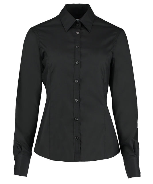 Kustom Kit K743F Business blouse long-sleeved (tailored fit) in Black*