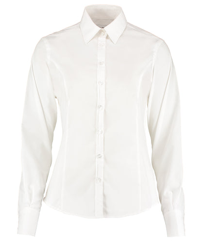Kustom Kit K743F Business blouse long-sleeved (tailored fit) in White*