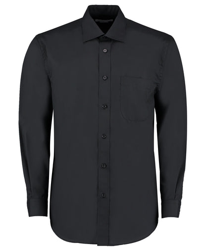 Kustom Kit KK104 Business shirt long-sleeved (classic fit) in Black