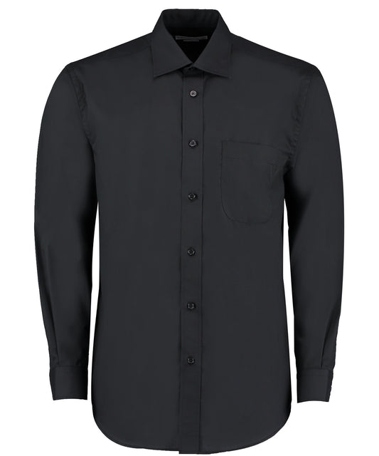 Kustom Kit KK104 Business shirt long-sleeved (classic fit) in Black