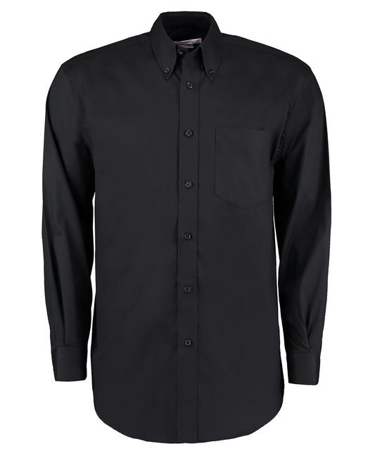 Kustom Kit KK105 Corporate Oxford shirt long-sleeved (classic fit) in Black