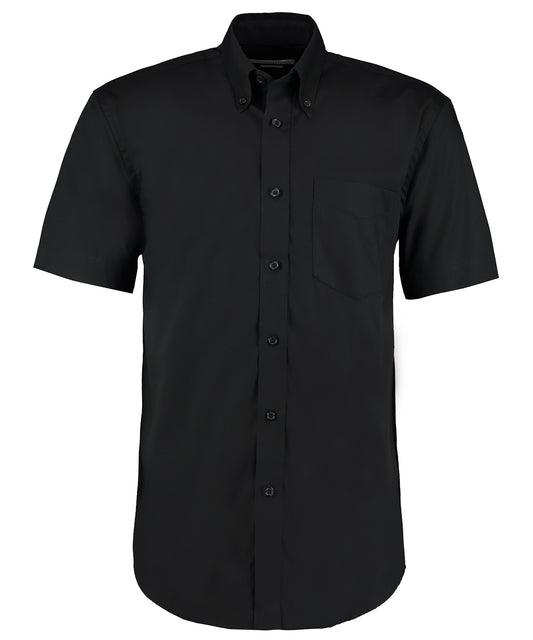 Kustom Kit KK109 Corporate Oxford shirt short-sleeved (classic fit) in Black