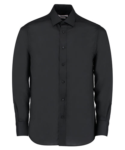 Kustom Kit KK131 Tailored business shirt long-sleeved (tailored fit) in Black