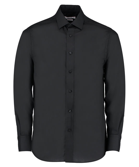Kustom Kit KK131 Tailored business shirt long-sleeved (tailored fit) in Black