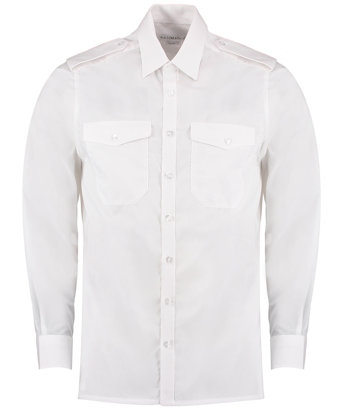 Kustom Kit KK134 Pilot shirt long sleeved in White