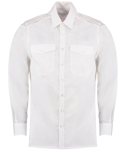 Kustom Kit KK134 Pilot shirt long sleeved in White