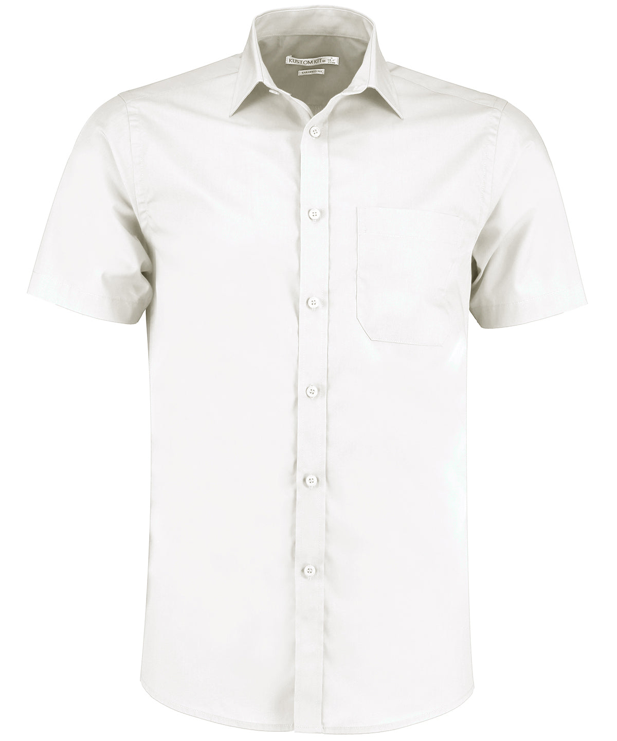 Kustom Kit KK141 Poplin shirt short-sleeved (tailored fit) in White*