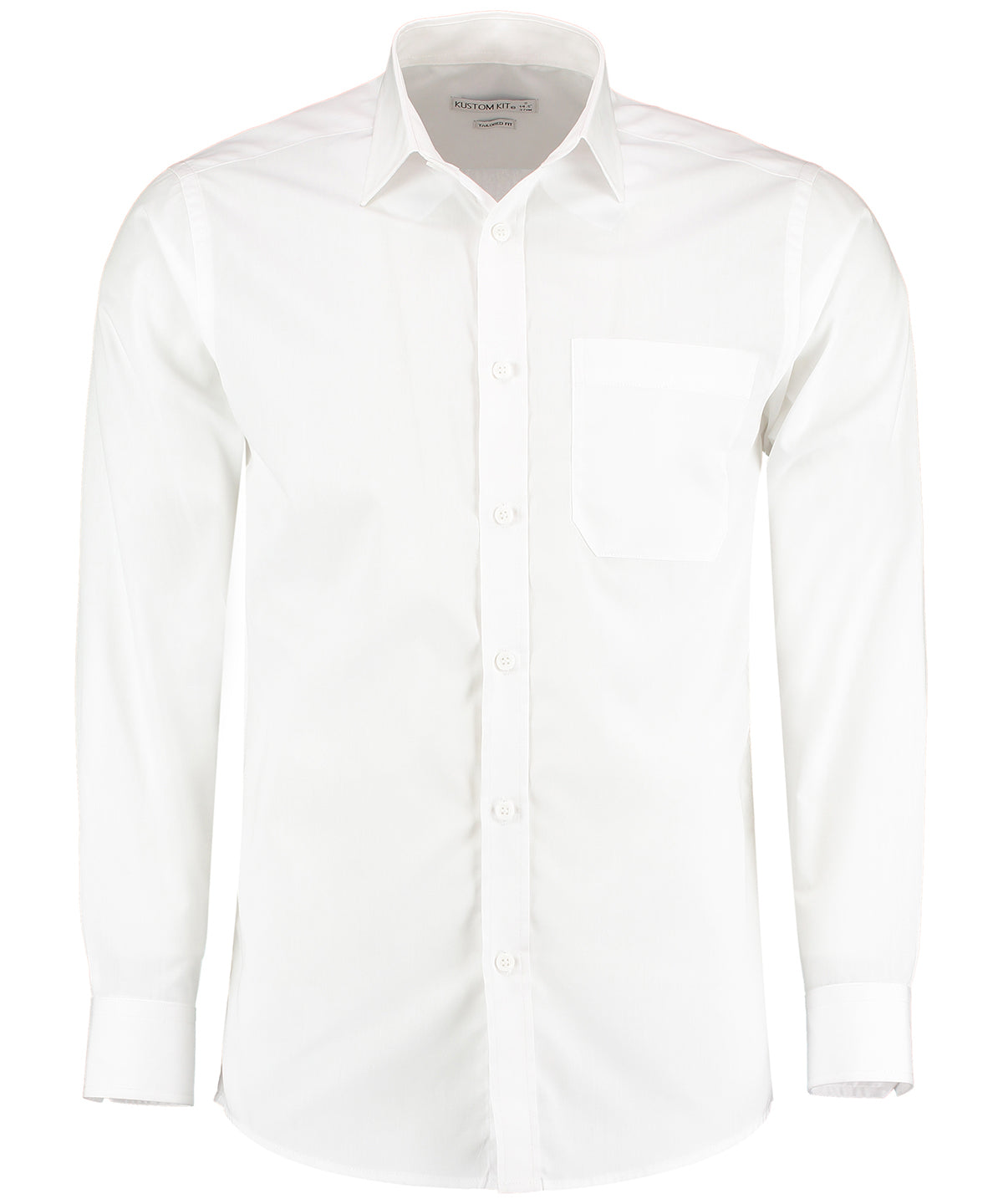 Kustom Kit KK142 Poplin shirt long-sleeved (tailored fit) in White*