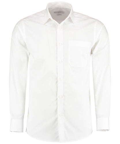 Kustom Kit KK142 Poplin shirt long-sleeved (tailored fit) in White*