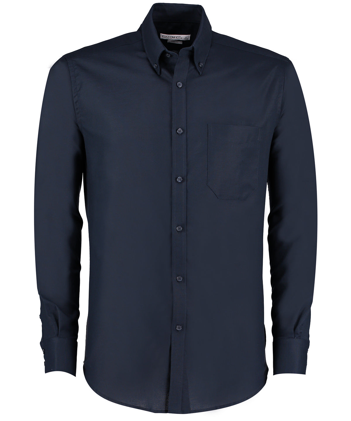 Kustom Kit KK184 Slim fit workwear Oxford shirt long-sleeved (slim fit) in Navy