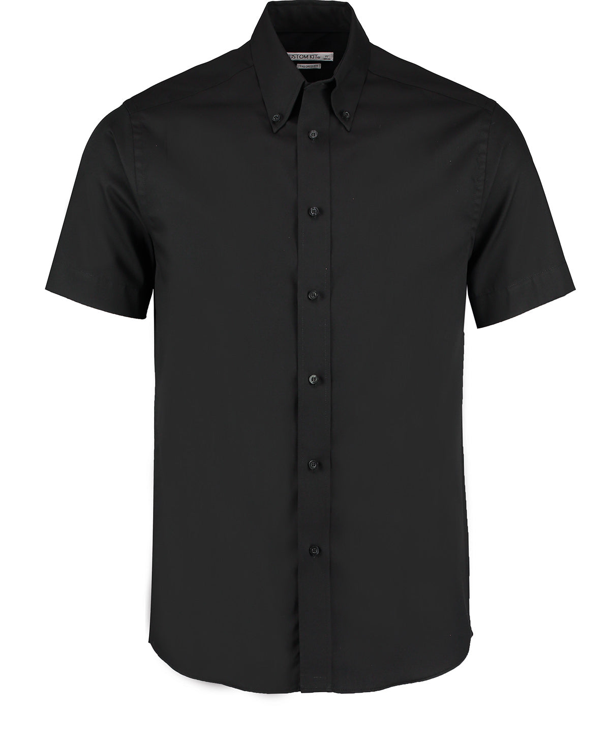 Kustom Kit KK187 Premium Oxford shirt short-sleeved (tailored fit) in Black