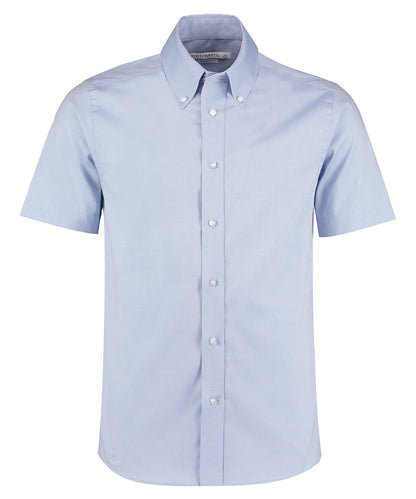 Kustom Kit KK187 Premium Oxford shirt short-sleeved (tailored fit) in Light Blue*