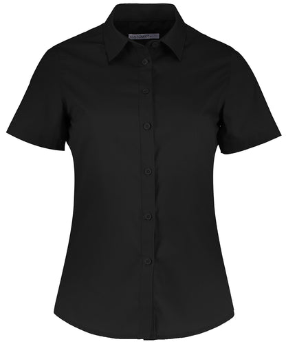 Kustom Kit KK241 Women's poplin shirt short sleeve in Black