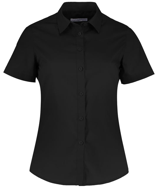 Kustom Kit KK241 Women's poplin shirt short sleeve in Black