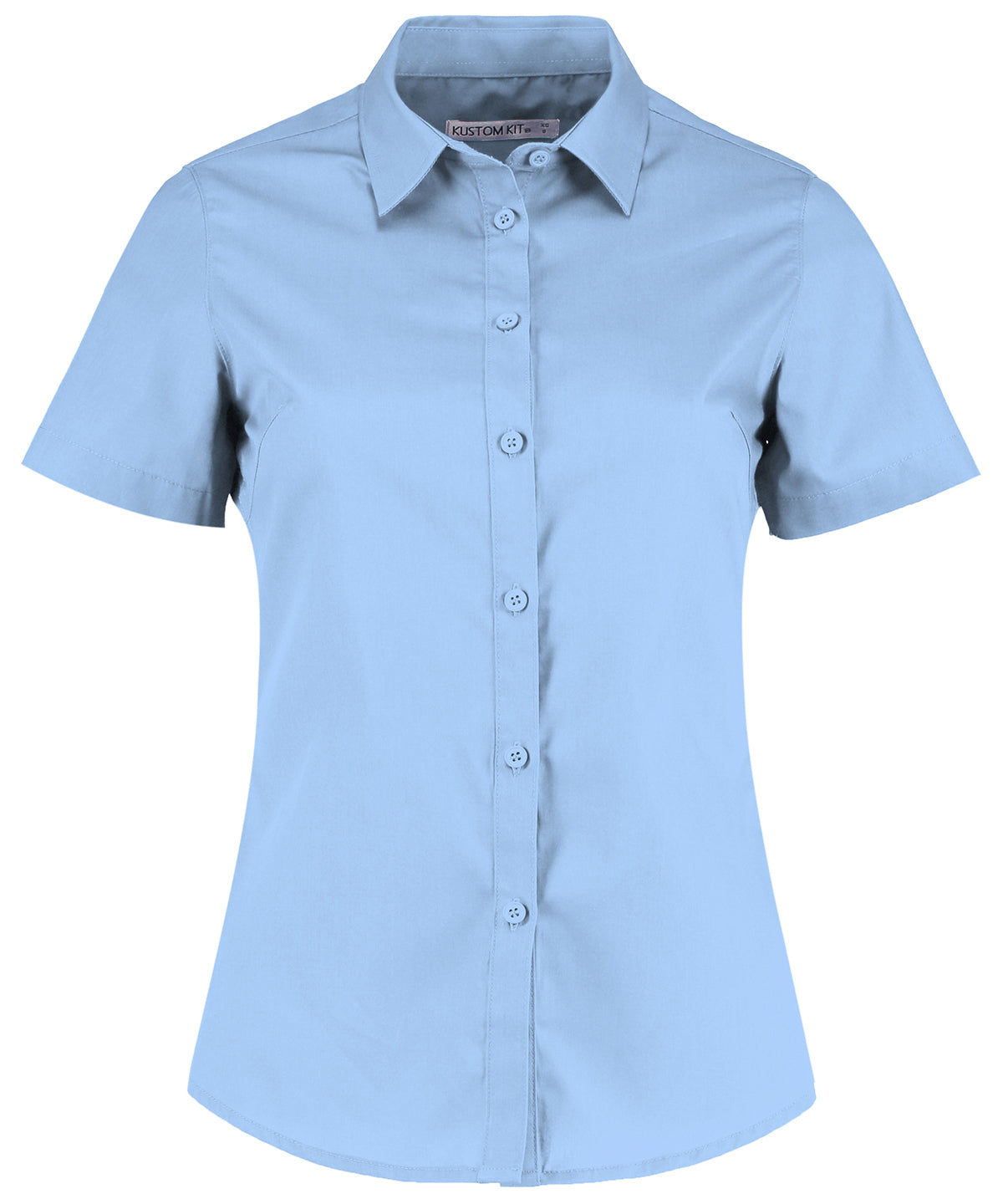 Kustom Kit KK241 Women's poplin shirt short sleeve in Light Blue