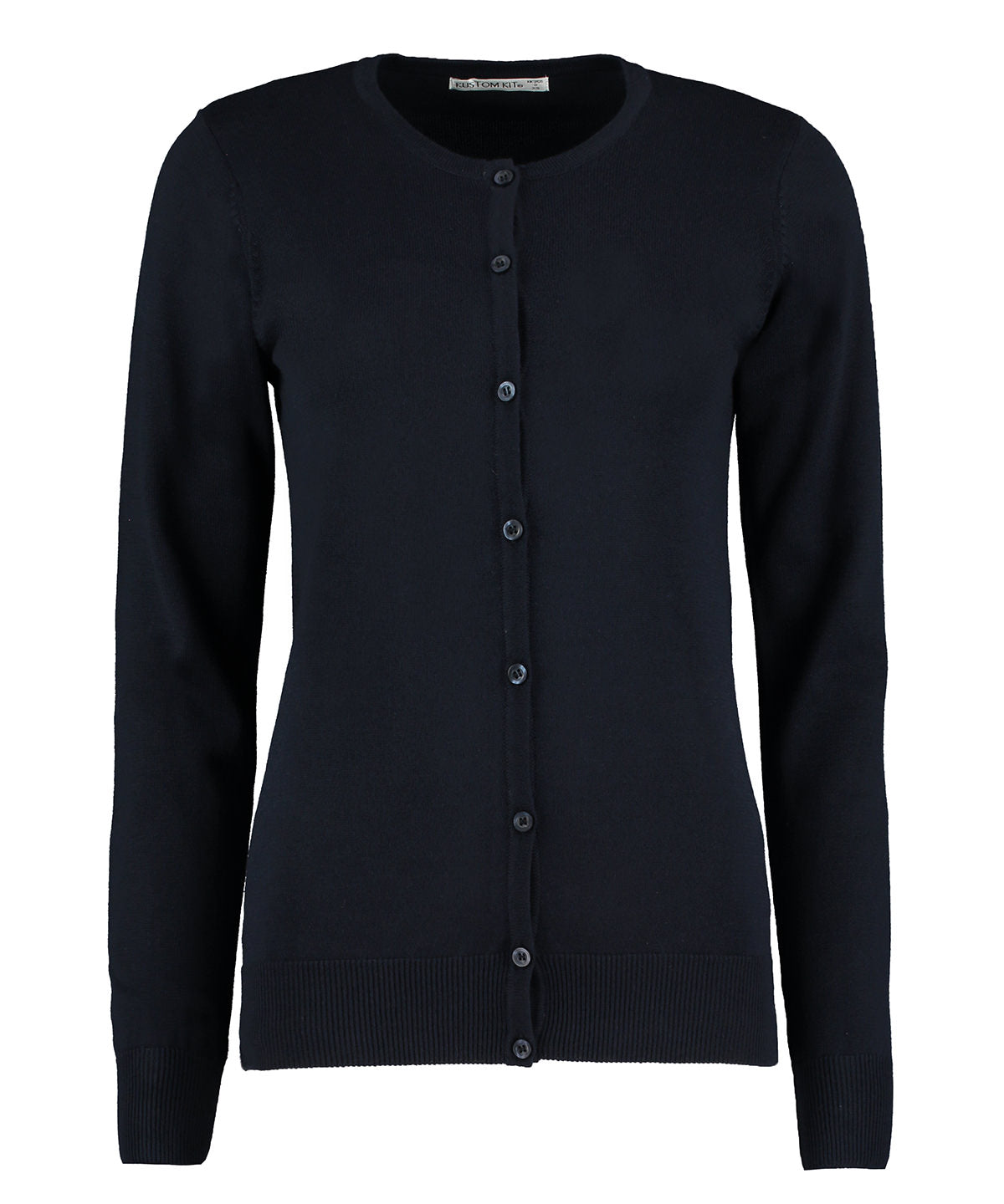 Kustom Kit KK355 Women's Arundel crew neck cardigan long sleeve (classic fit) in Navy