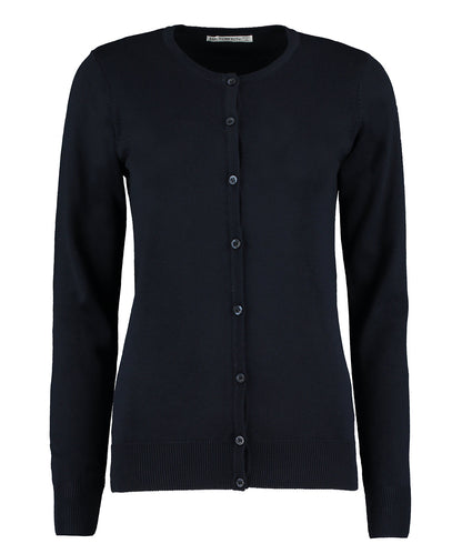 Kustom Kit KK355 Women's Arundel crew neck cardigan long sleeve (classic fit) in Navy