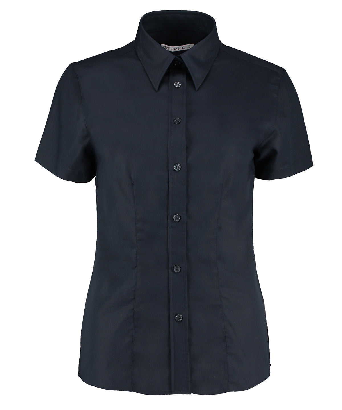 Kustom Kit KK360 Women's workplace Oxford blouse short-sleeved (tailored fit) in French Navy
