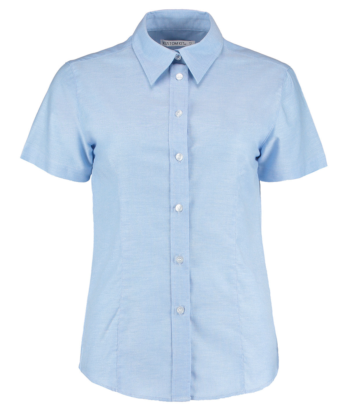 Kustom Kit KK360 Women's workplace Oxford blouse short-sleeved (tailored fit) in Light Blue*