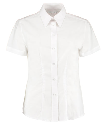 Kustom Kit KK360 Women's workplace Oxford blouse short-sleeved (tailored fit) in White*