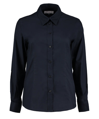 Kustom Kit KK361 Women's workplace Oxford blouse long-sleeved (tailored fit) in French Navy