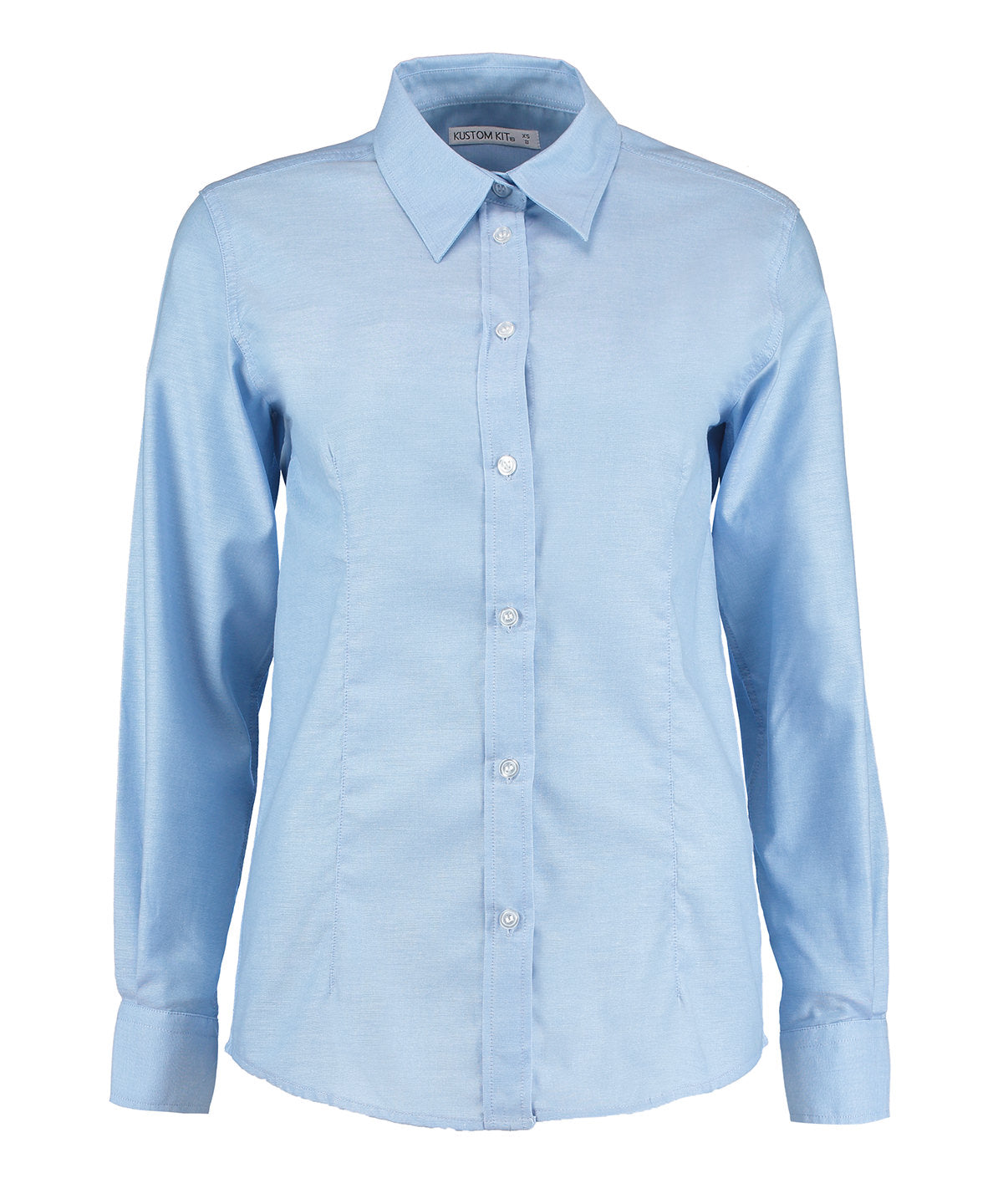 Kustom Kit KK361 Women's workplace Oxford blouse long-sleeved (tailored fit) in Light Blue