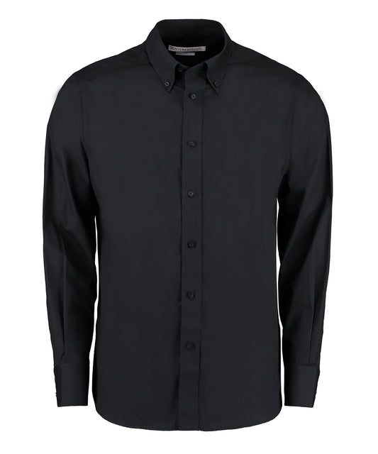 Kustom Kit KK386 City business shirt long-sleeved (tailored fit) in Black