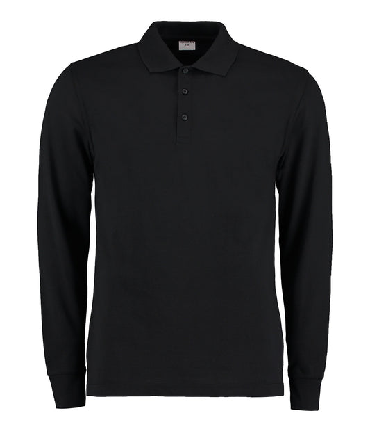Kustom Kit KK430 Piqué polo long-sleeved (classic fit) in Black